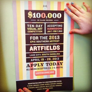 ArtFields is a competition open to Southeastern artists, aged 18 and over.